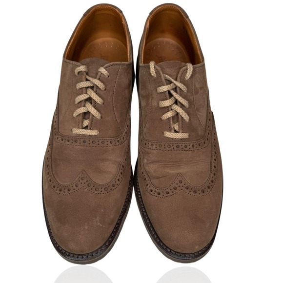 Vintage 90s L.L. Bean Suede Wingtip Oxford Shoes‎ 9B Vibram Sole Made in USA main image 6